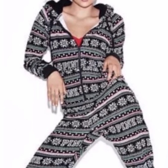 PINK Victoria's Secret Other - Pink Sherpa hooded onesie